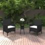 3-teiliges Bistro-Set für den Garten aus PE-Rattan mit schwarzem gehärtetem Glasplatte von , Gartensets - Ref: Foro24-3095901...