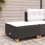 Gartenhocker und Kissen aus schwarzem synthetischem Rattan 63,5x56x32 cm. von , Hocker für den Außenbereich - Ref: Foro24-365...