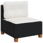 Garden sofa without armrests with black PE rattan cushions by , Outdoor sofas - Ref: Foro24-365905, Price: 83,72 €, Discount: %