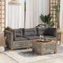 Dreisitziges Gartensofa mit grauen Kissen aus synthetischem Rattan. von , Outdoor-Sofas - Ref: Foro24-365939, Preis: 265,91 €...