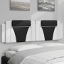 Padded headboard in white and black synthetic leather, 180 cm. by , Headboards and footboards - Ref: Foro24-374810, Price: 61...