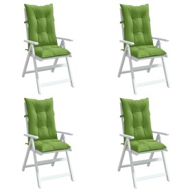 High back chair cushions 4 units green melange fabric 120x50x7cm by , Cushions for chairs and sofas - Ref: Foro24-4002362, Pr...