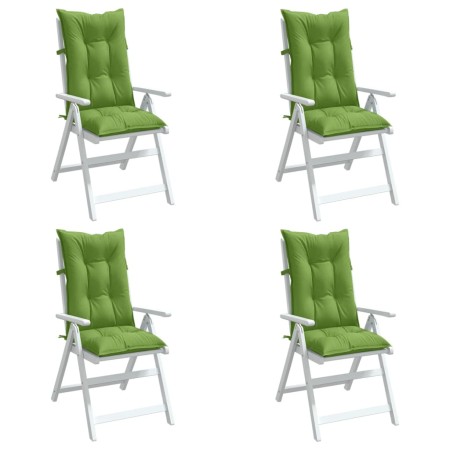 High back chair cushions 4 units green melange fabric 120x50x7cm by , Cushions for chairs and sofas - Ref: Foro24-4002362, Pr...