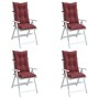 Cushions for high back chair, 4 units, red wine melange fabric. by , Cushions for chairs and sofas - Ref: Foro24-4002374, Pri...