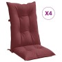 Cushions for high back chair, 4 units, red wine melange fabric. by , Cushions for chairs and sofas - Ref: Foro24-4002374, Pri...