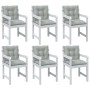 Cushions for low back chair, set of 6, light gray melange fabric. by , Cushions for chairs and sofas - Ref: Foro24-4002381, P...