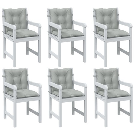 Cushions for low back chair, set of 6, light gray melange fabric. by , Cushions for chairs and sofas - Ref: Foro24-4002381, P...