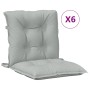 Cushions for low back chair, set of 6, light gray melange fabric. by , Cushions for chairs and sofas - Ref: Foro24-4002381, P...