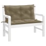 Gartenbankkissen 2 Stück Stoff Grau Taupe Melange 100x50x7 cm von , Kissen für Stühle und Sofas - Ref: Foro24-4002594, Preis:...