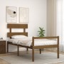 Single bed frame with honey brown wooden headboard by vidaXL, Beds and slatted bases - Ref: Foro24-3195319, Price: 117,99 €, ...