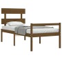 Single bed frame with honey brown wooden headboard by vidaXL, Beds and slatted bases - Ref: Foro24-3195319, Price: 117,99 €, ...