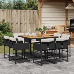 9-piece garden dining set with black synthetic rattan cushions by , Garden sets - Ref: Foro24-3278150, Price: 574,99 €, Disco...