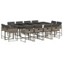 Garden dining set with 13-piece synthetic rattan gray cushions. by , Garden sets - Ref: Foro24-3278167, Price: 994,52 €, Disc...