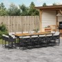 Garden dining set with 15-piece black synthetic rattan cushions. by , Garden sets - Ref: Foro24-3278186, Price: 1,00 €, Disco...