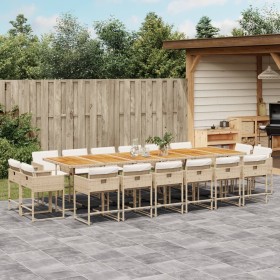 Garten-Essgruppe 17-teilig mit Kissen aus synthetischem Rattan in Beige. von , Gartensets - Ref: Foro24-3278199, Preis: 1,00 ...