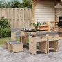 Garten-Essgruppe 9-teilig mit Kissen aus synthetischem Rattan in Beige. von , Gartensets - Ref: Foro24-3277907, Preis: 517,76...