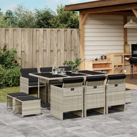 Garten-Essgruppe 11-teilig mit grauen Polstern aus synthetischem Rattan von , Gartensets - Ref: Foro24-3277738, Preis: 638,05...