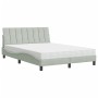 Cama con colchón terciopelo gris claro 120x200 cm de , Camas y somieres - Ref: Foro24-3208586, Precio: 345,99 €, Descuento: %