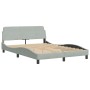 Cama con colchón terciopelo gris claro 140x190 cm de , Camas y somieres - Ref: Foro24-3208592, Precio: 365,32 €, Descuento: %