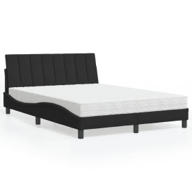 Bed with black velvet mattress 140x200 cm by , Beds and slatted bases - Ref: Foro24-3208600, Price: 415,96 €, Discount: %