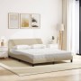 Bed with cream-colored fabric mattress 160x200 cm by , Beds and slatted bases - Ref: Foro24-3208429, Price: 387,99 €, Discoun...