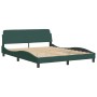 Cama con colchón terciopelo verde oscuro 160x200 cm de , Camas y somieres - Ref: Foro24-3208434, Precio: 384,55 €, Descuento: %