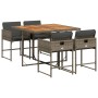 5-piece garden dining set with gray synthetic rattan cushions by , Garden sets - Ref: Foro24-3278029, Price: 383,75 €, Discou...