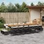 Gartenmöbel-Set, 17-teilig, mit schwarzen Polstern aus synthetischem Rattan. von , Gartensets - Ref: Foro24-3278138, Preis: 1...