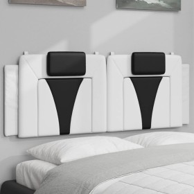 Padded headboard in white and black synthetic leather, 140 cm. by , Headboards and footboards - Ref: Foro24-374796, Price: 49...