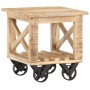 Side table with rough mango wood and wheels, 40x40x42 cm. by vidaXL, Side tables - Ref: Foro24-320936, Price: 102,45 €, Disco...