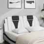 Padded headboard in white and black synthetic leather, 140 cm. by , Headboards and footboards - Ref: Foro24-374796, Price: 46...