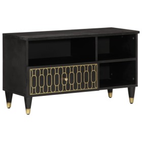 Solid mango wood TV stand 80x33x46 cm by , CD and DVD storage - Ref: Foro24-358337, Price: 91,99 €, Discount: %