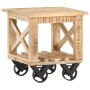 Side table with rough mango wood and wheels, 40x40x42 cm. by vidaXL, Side tables - Ref: Foro24-320936, Price: 102,45 €, Disco...