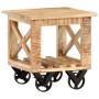 Side table with rough mango wood and wheels, 40x40x42 cm. by vidaXL, Side tables - Ref: Foro24-320936, Price: 102,45 €, Disco...