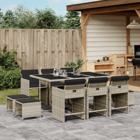 Garten-Essgruppe 11-teilig mit grauen Polstern aus synthetischem Rattan von , Gartensets - Ref: Foro24-3277918, Preis: 620,81...