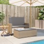 Gartenbank mit Kissen und Fußstütze aus synthetischem Rattan in Beige. von , Gartenbänke - Ref: Foro24-368410, Preis: 254,06 ...