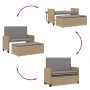 Garden bench with cushions and synthetic beige rattan footrest by , garden benches - Ref: Foro24-368410, Price: 254,06 €, Dis...