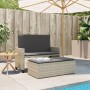 Gartenbank mit Kissen und Fußstütze aus grauem synthetischem Rattan von , Gartenbänke - Ref: Foro24-368412, Preis: 253,99 €, ...