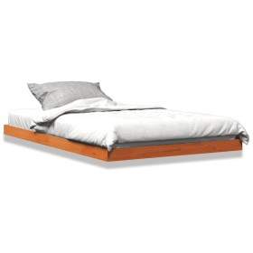 Estructura de cama madera maciza pino marrón cera 120x200 cm de , Camas y somieres - Ref: Foro24-847151, Precio: 81,99 €, Des...