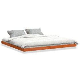 Estructura de cama madera maciza pino marrón cera 180x200 cm de , Camas y somieres - Ref: Foro24-847147, Precio: 104,94 €, De...