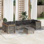 Gartensofa-Set und Kissen, 8-teilig, aus grauem Kunst-Rattan. von , Gartensets - Ref: Foro24-3261765, Preis: 670,91 €, Rabatt: %