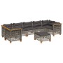 Gartensofa-Set und Kissen, 8-teilig, aus grauem Kunst-Rattan. von , Gartensets - Ref: Foro24-3261765, Preis: 671,99 €, Rabatt: %