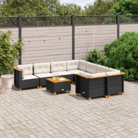 8-teiliges Gartensofa-Set mit schwarzen Kissen aus synthetischem Rattan. von , Gartensets - Ref: Foro24-3261773, Preis: 692,9...