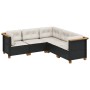 Set de muebles de jardín 5 pzas y cojines ratán sintético negro de , Conjuntos de jardín - Ref: Foro24-3261821, Precio: 407,9...