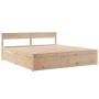 Solid pine wood bed frame with drawers 200x200 cm by , Beds and slatted bases - Ref: Foro24-3282336, Price: 341,99 €, Discoun...