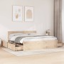 Solid pine wood bed frame with drawers 200x200 cm by , Beds and slatted bases - Ref: Foro24-3282336, Price: 341,99 €, Discoun...