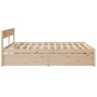 Solid pine wood bed frame with drawers 200x200 cm by , Beds and slatted bases - Ref: Foro24-3282336, Price: 341,99 €, Discoun...