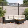 Gartenmöbel-Set, 5-teilig, mit schwarzen Polstern aus synthetischem Rattan von , Gartensets - Ref: Foro24-3261725, Preis: 380...