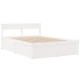 Bed frame with white pine wood cushions 140x190 cm by , Beds and slatted bases - Ref: Foro24-3282355, Price: 363,76 €, Discou...