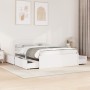 Bed frame with white pine wood cushions 140x190 cm by , Beds and slatted bases - Ref: Foro24-3282355, Price: 363,76 €, Discou...